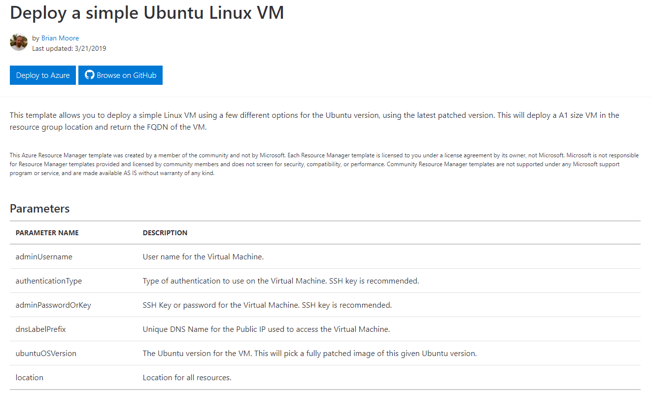 The simple Ubuntu Linux VM template